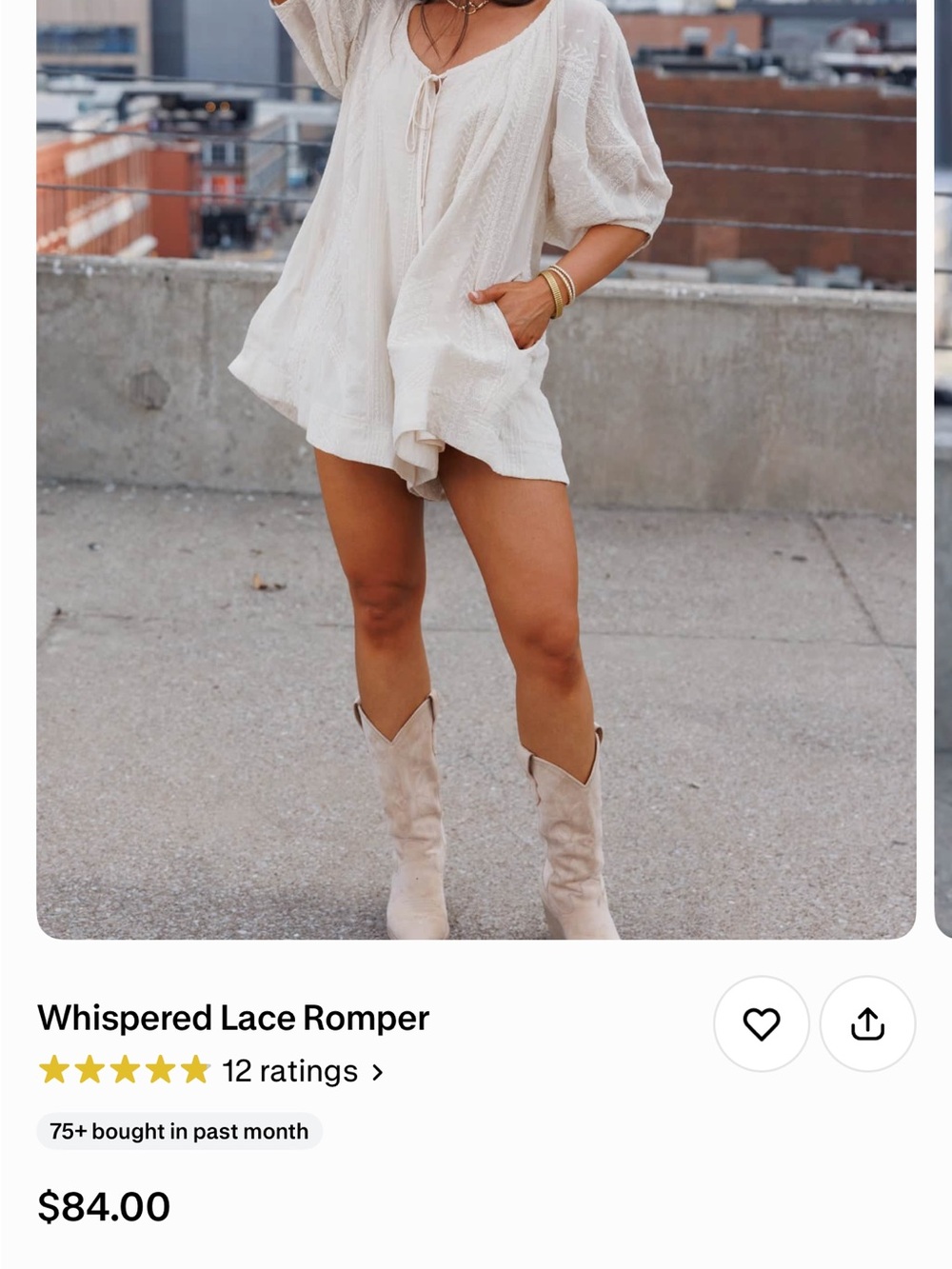 Lane 201 Whispered Lace Romper - Cream